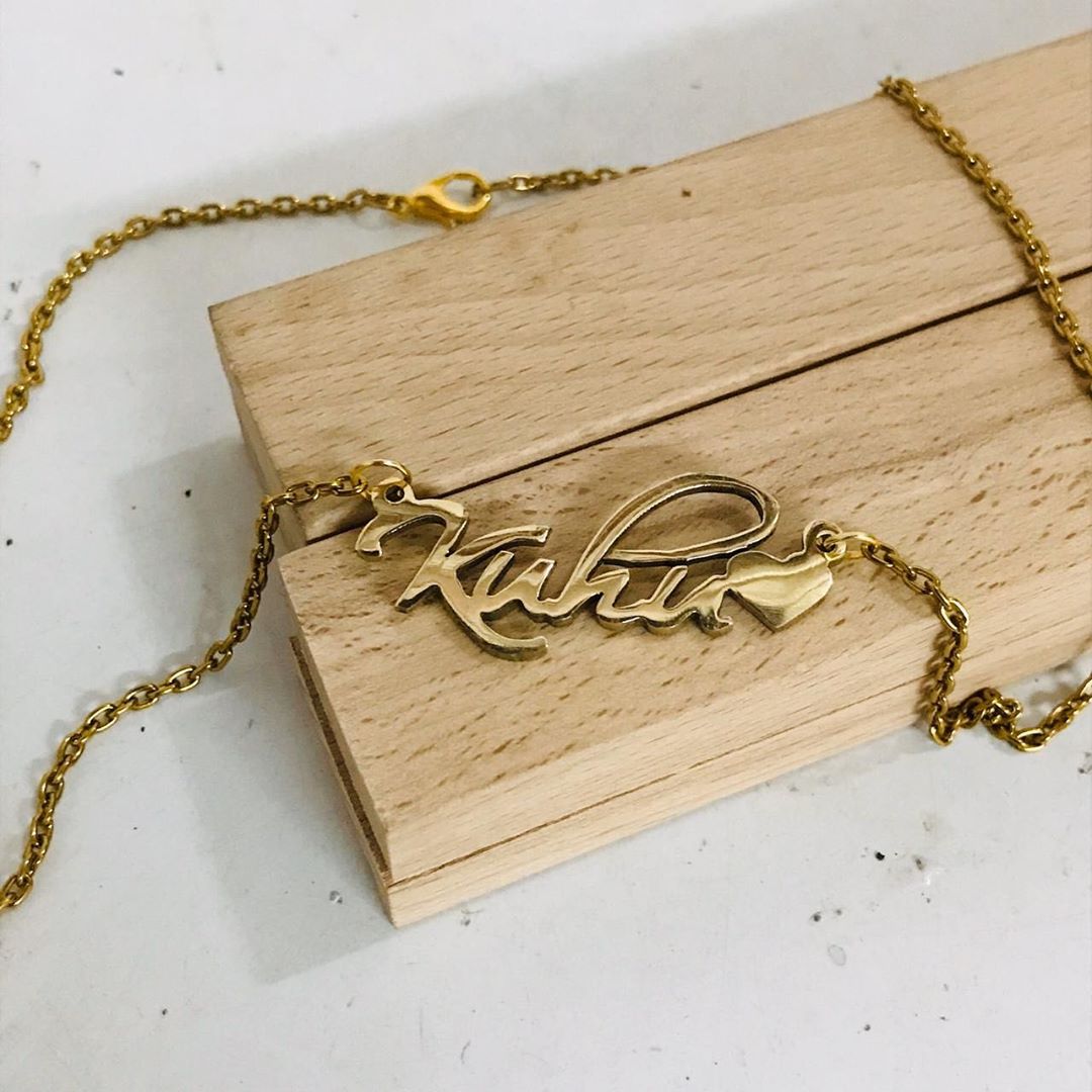 Customized Metal Necklace With Name - Cursive - Name _ Necklace