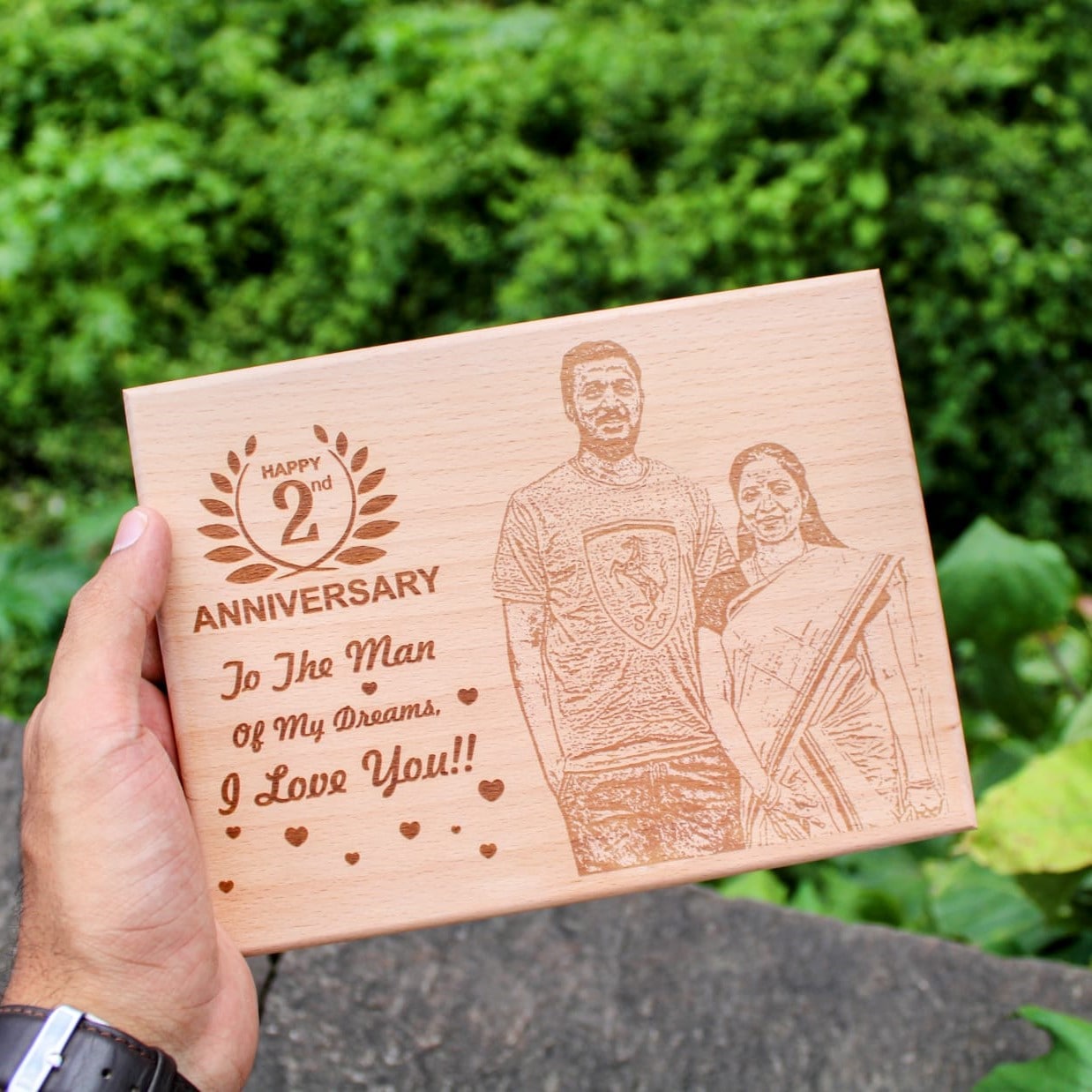 Wooden photo gift engraved low price Tirupur
