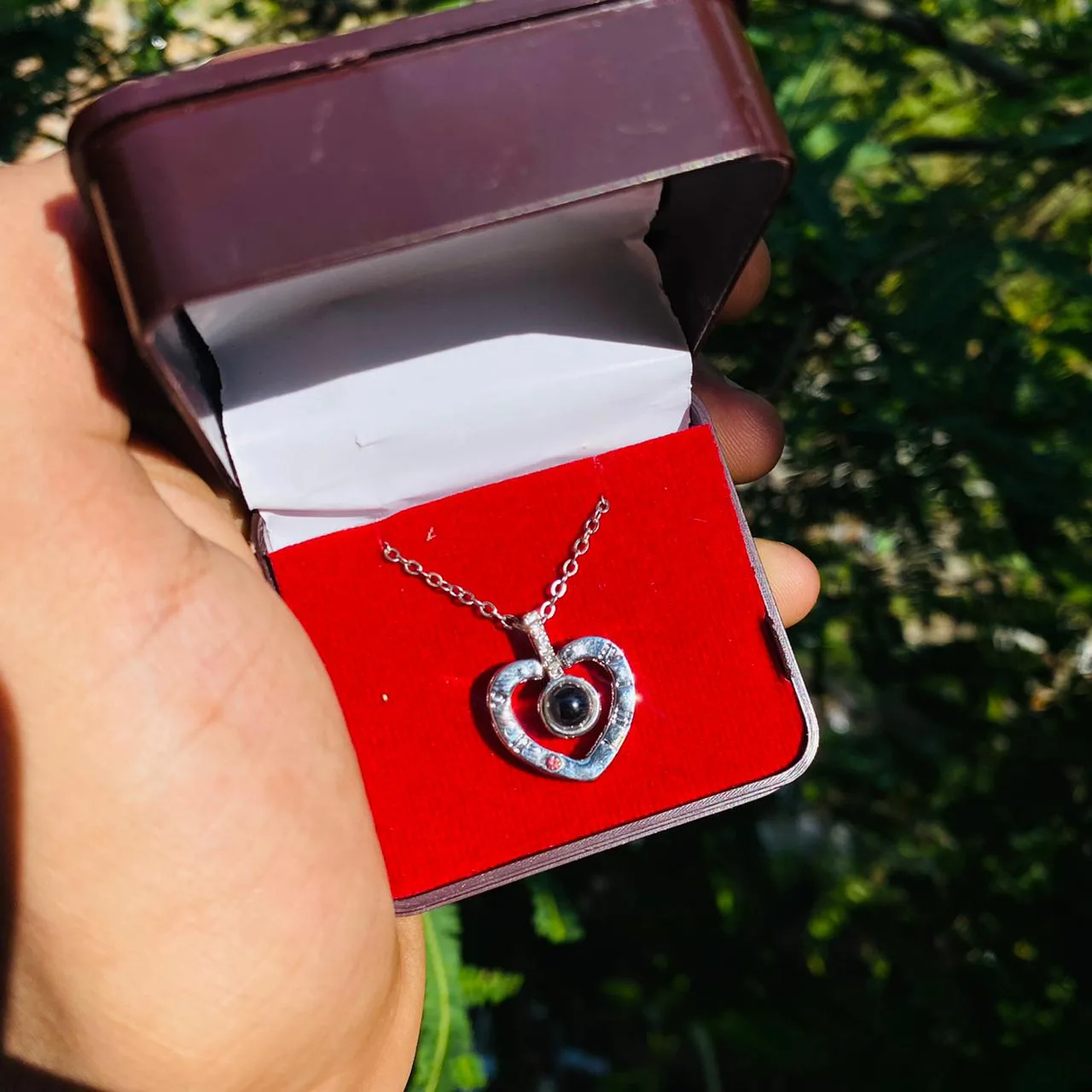 thumbnail image 2 of Personalized I Love You Initial Necklace With Custom Photo 2 of 9