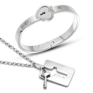 Lock Couple Bracelet - Titanium Steel Bracelet Necklace for Couple