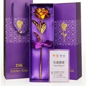 22K Gold Rose - Gift For Her - Metal Rose