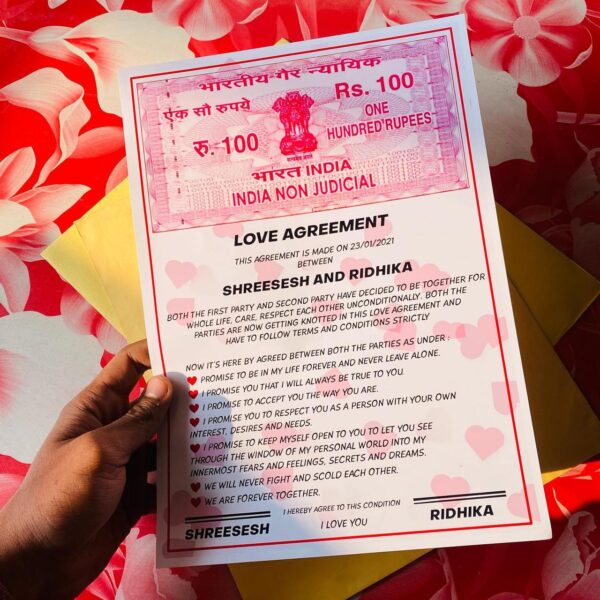 Crazy Sutra® Love Agreement Certificate/ Love Contract- For Valentine's  Day, Anniversary, Wedding - for Husband, Wife,