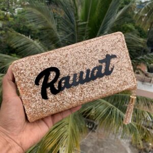Customized Glitter Clutch For Women - Name Clutch - Ladies Wallet - Gifts For Girls - Trending Gifts For Girlfriend