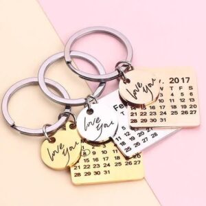 Customized Calendar Keychain With Circular Tag