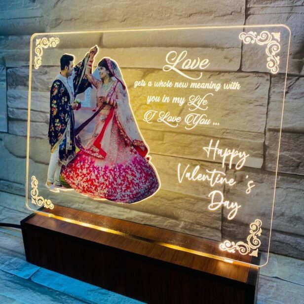 LED Frame With Photo And Message - Table Top - Wedding Gifts - Birthday Gifts - Christmas Gifts