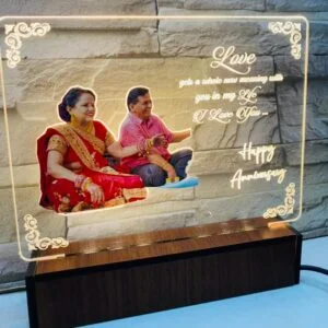 LED Frame With Photo And Message - Table Top - Wedding Gifts - Birthday Gifts - Christmas Gifts