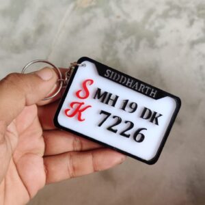 Customized Number Plate Keychain Double Color