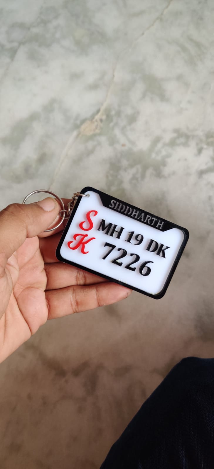 Customized Number Plate Keychain Double Color