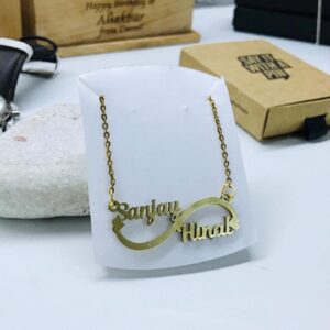 Customized Couple Metal Necklace - Customized Necklace - Name Necklace - Anniversary Gift - Couple Gift