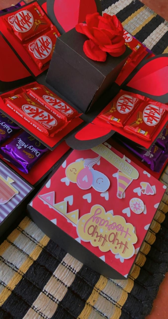 3 Layered Chocolate Explosion Box - Dairy Milk & Kitkat - Valentine’s Gift