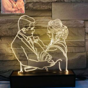 LED Photo Lamp - Customized Lamp - Photo Sketch - LED Sketch Table Top - Wedding Gifts - Birthday Gifts - Christmas Gifts