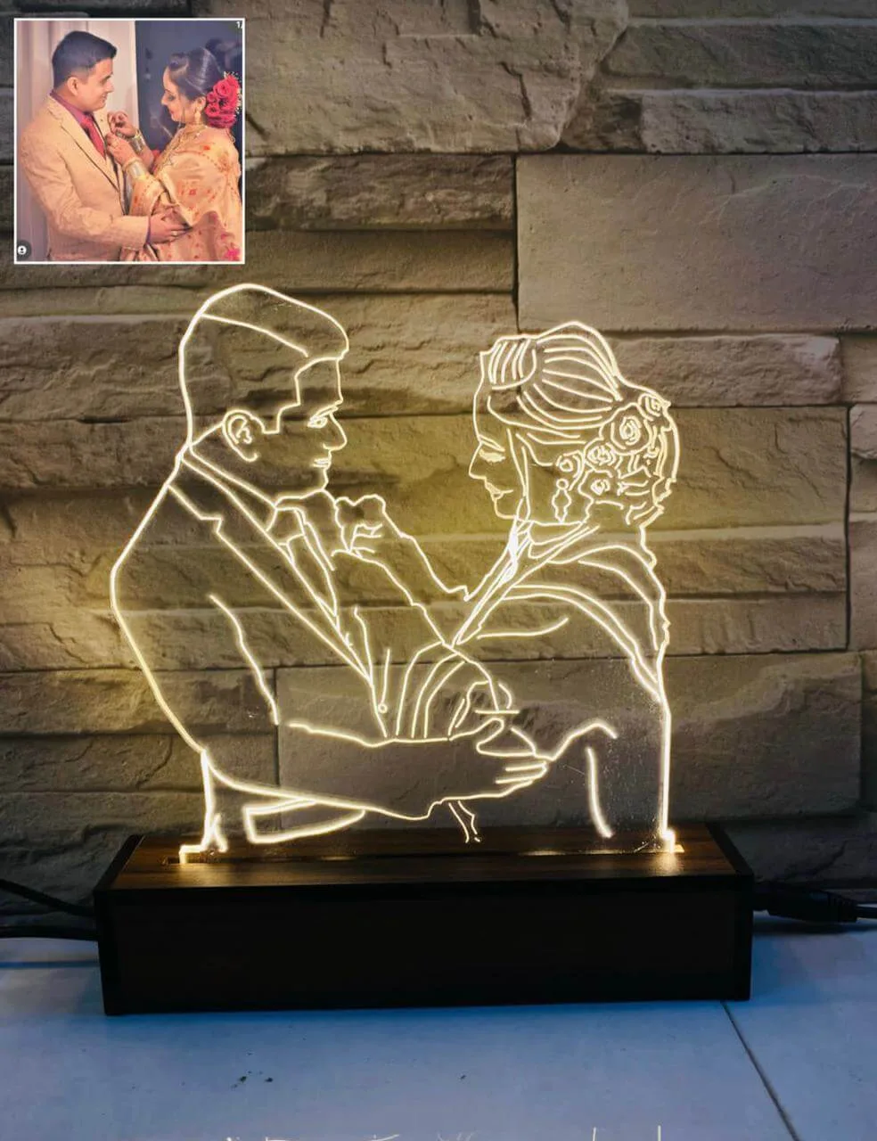 LED Photo Lamp - Customized Lamp - Photo Sketch - LED Sketch Table Top - Wedding Gifts - Birthday Gifts - Christmas Gifts
