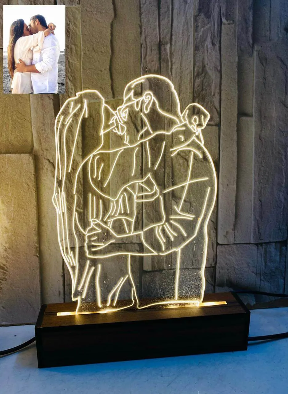 LED Photo Lamp - Customized Lamp - Photo Sketch - LED Sketch Table Top - Wedding Gifts - Birthday Gifts - Christmas Gifts