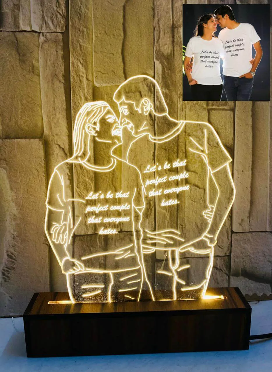 LED Photo Lamp - Customized Lamp - Photo Sketch - LED Sketch Table Top - Wedding Gifts - Birthday Gifts - Christmas Gifts