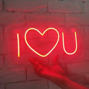 I Love You Neon Sign - Neon Sign Board - Neon Sign - Red