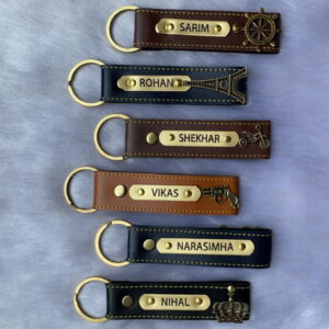 Personalized Faux Leather Keychain - Name Keychain