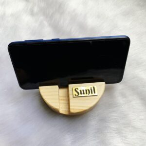 Personalised Pine Wood Mobile Holder - Customized Mobile Holder