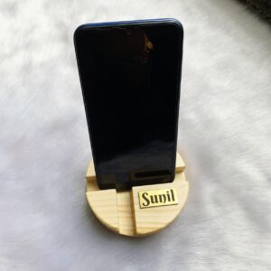 Personalised Pine Wood Mobile Holder - Customized Mobile Holder