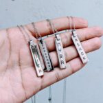 Personalized Unisex Laser Engraved 2D Bar Necklace - Customized Necklace - Name Necklace - Gift For Girls - Gift For Him