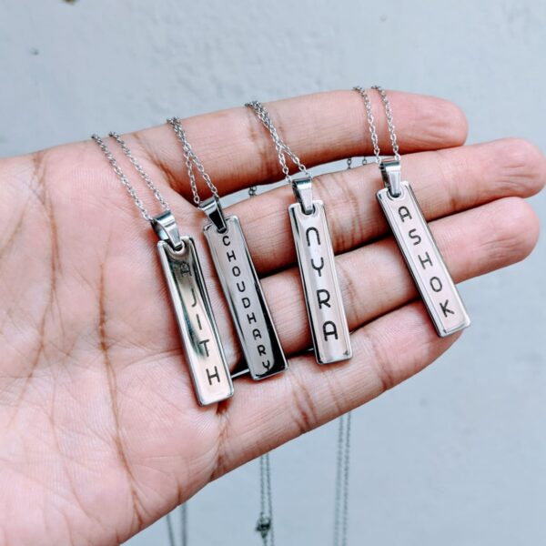 Engravable Sterling Silver Bar Necklace | Eve's Addiction