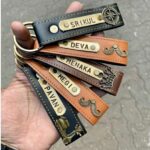 Personalized Faux Leather Keychain - Name Keychain