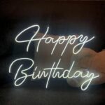 Happy Birthday Neon Sign - Neon Sign Board - Neon Sign - White