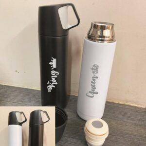 Customized Stainless Steel Flask With Cup - Hot And Cold Bottle - Name Bottle - Corporate Gifts