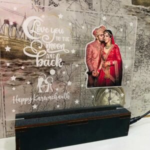 LED Lamp With Photo For Karwachauth - Gift For Karwachauth - Gift For Wife