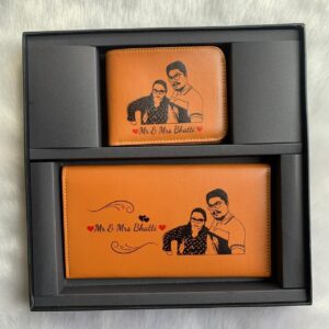 Men And Women Sketch Wallet Combo - Anniversary Gift - Couple Combo - Couple Gifts - Photo Wallet Clutch - Fashionable Wallet