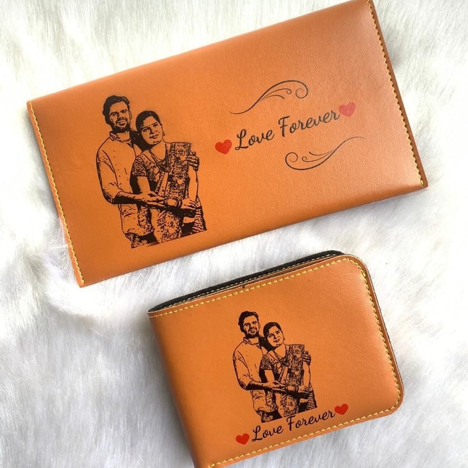 Men And Women Sketch Wallet Combo - Anniversary Gift - Couple Combo -  Couple Gifts - Photo Wallet Clutch - Fashionable Wallet - VivaGifts