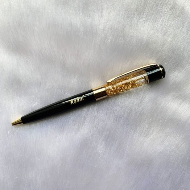 Personalized Gold Crystal Pen - Name Pen - Customized Gold Glitter Pen