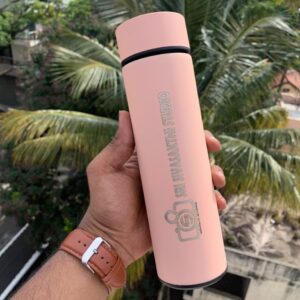 Personalized LED Flask With Name - Hot And Cold Bottle - Name Bottle - Corporate Gifts - Temperature Flask (Baby Pink)