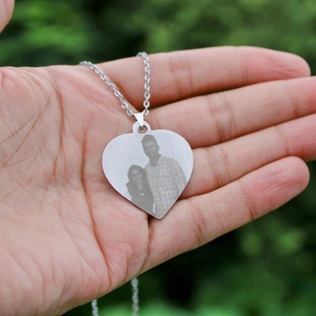 Personalized Laser Engraved Photo Necklace- Customized Necklace- Photo Necklace