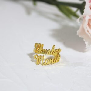 Personalized Lasercut Couple Ring - Customized Ring- Name Ring - Couple Gifts