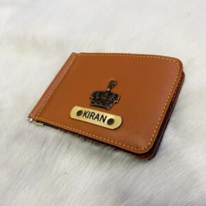 Personalized Men's Money Clipper - Name Money Clip Wallet - Travel Accessories - Gift For Him - Gift For Boy - Tan