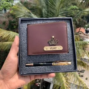 Personalized Men's Wallet With Pen - Name Wallet - Name Pen - Wallet Combo - Gift For Him - Gift For Boy