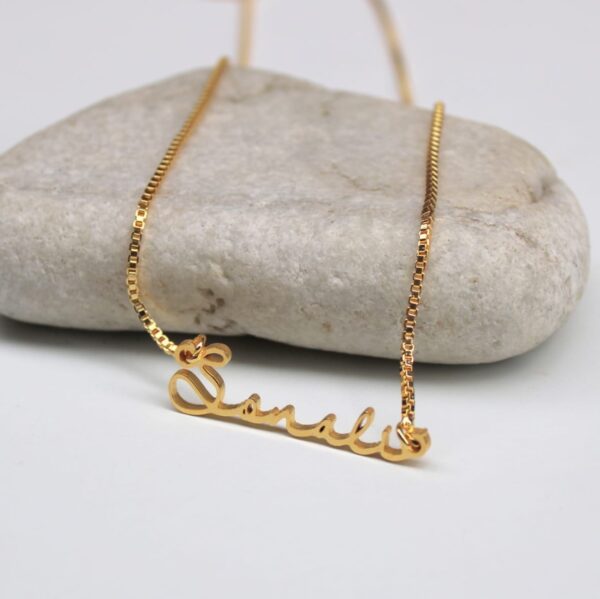 18K Gold Necklace, Name Necklace With Actual Handwriting, Custom Necklace  18k Gold Jewelry, Personalized 18K Necklace Valentine Day Gift Her