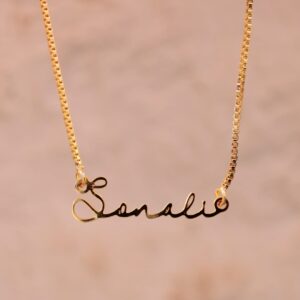 Signature Necklace - Personalized Name Necklace - Customized Necklace - Name Necklace - Valentine's Day Gift - Gift For Her - Golden