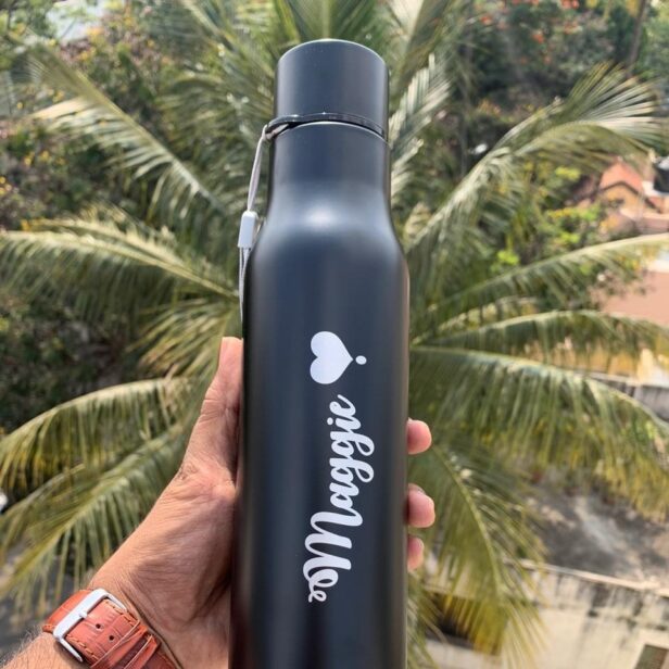 Stainless Steel Customized Bottle With Name - 750 ML - Name Bottle - Black