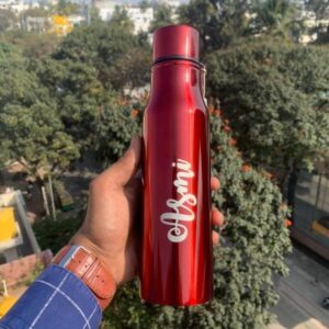 Stainless Steel Customized Bottle With Name - 750 ML - Name Bottle - Red