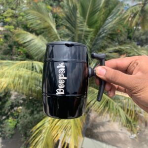 Stainless Steel Travel Mug - Customized Travel Mug With Heart Font - Black