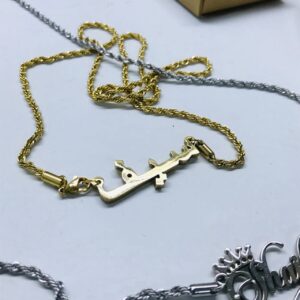 Urdu Name Necklace With Beautiful Rope Chain - Customized Necklace In Urdu - Name Necklace