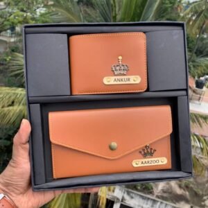 Men Wallet And Ladies Wallet Combo - Anniversary Gift - Couple Combo - Couple Gifts - Name Wallet Clutch - Fashionable Wallet