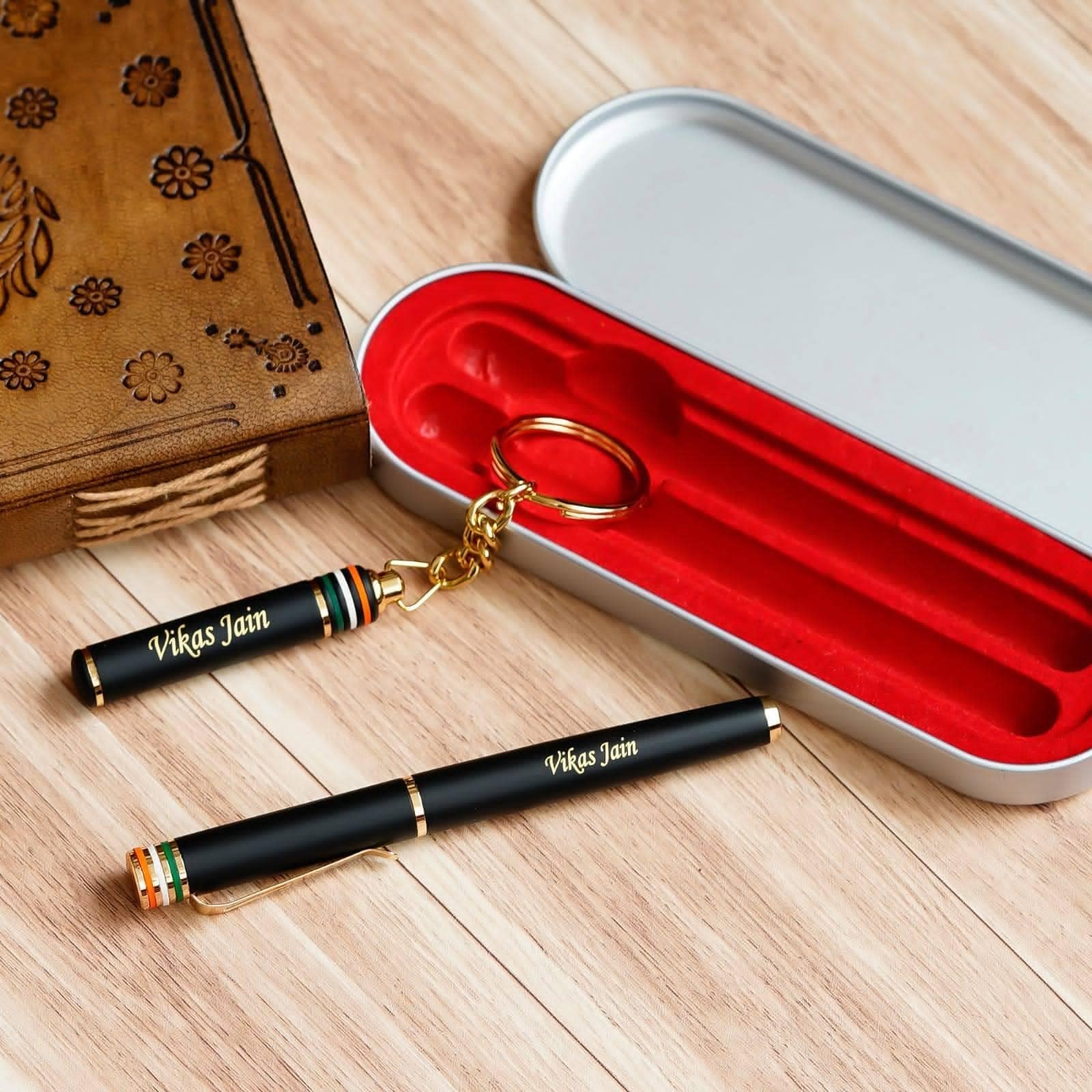 Gift Business Luxury Company Mens Set 6 in 1 Watch Glasses Pen Keychain  Belt Purse Welcome Holiday Birthday