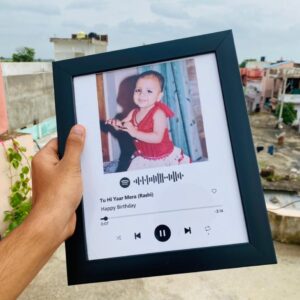 White Spotify Frame With Photo And Spotify Song Code