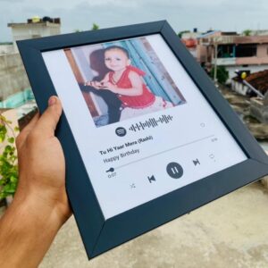 White Spotify Frame With Photo And Spotify Song Code