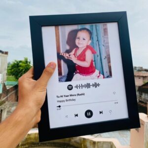 White Spotify Frame With Photo And Spotify Song Code