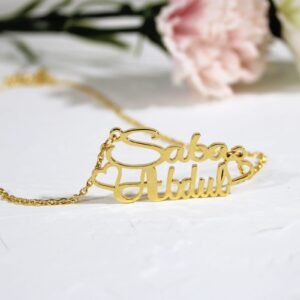 Customized Couple Name Necklace - Name Necklace - Customized Necklace - Gifts For Couple - Anniversary Gift