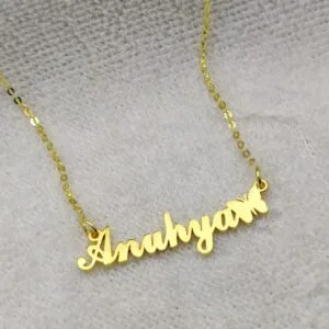 Customized Metal Necklace - Personalized Name Necklace - Butterfly Necklace - Customized Necklace - Name Necklace - Customized Locket
