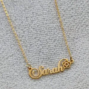 Customized Metal Necklace - Personalized Name Necklace - Flower Necklace - Customized Necklace - Name Necklace - Customized Locket